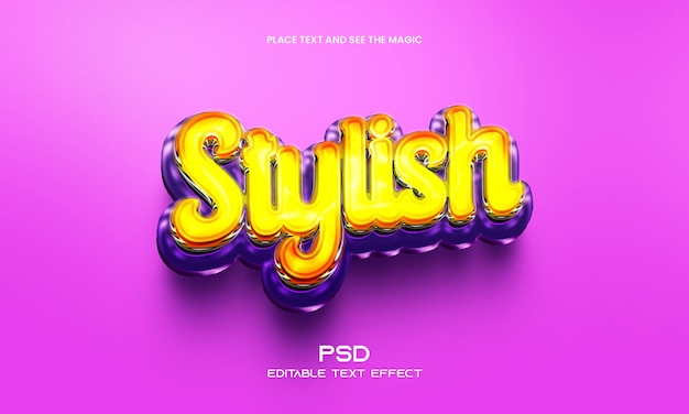 PSD Стильный 3d редактируемый текстовый эффект