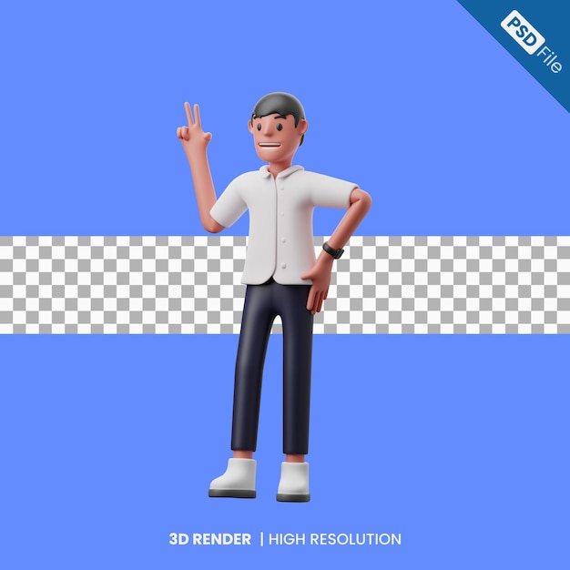 PSD スタイリッシュな3d男性キャラクター