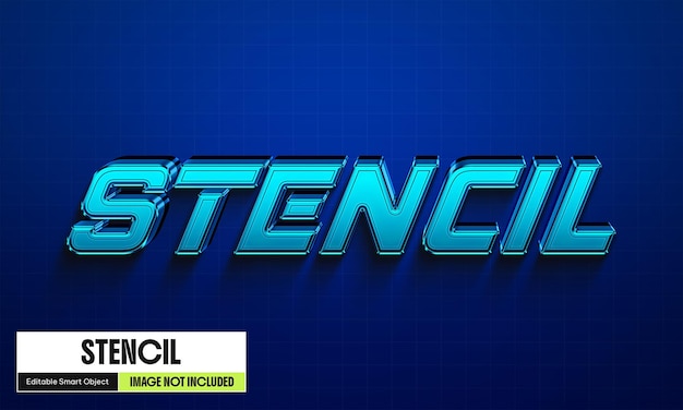 stylish 3d stencil text effect on blue background