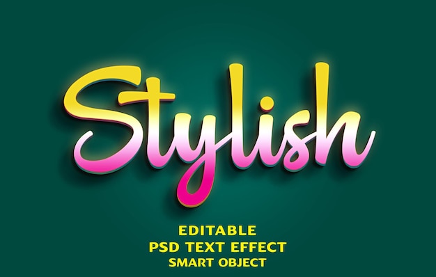 PSD design elegante di effetti di testo 3d