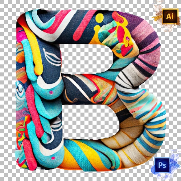 Стильные многослойные красочные носки с буквами алфавита от a до z. дизайн буквы b.