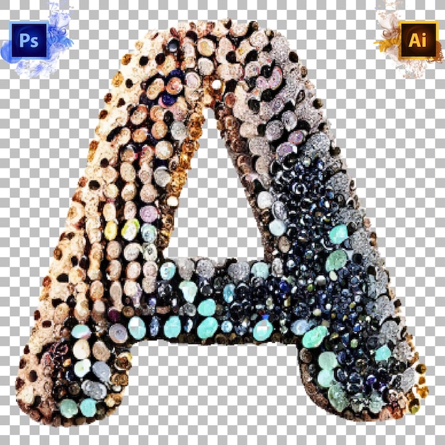 Stylish Alphabet Letter A to Z sequins diamond Letter design A
