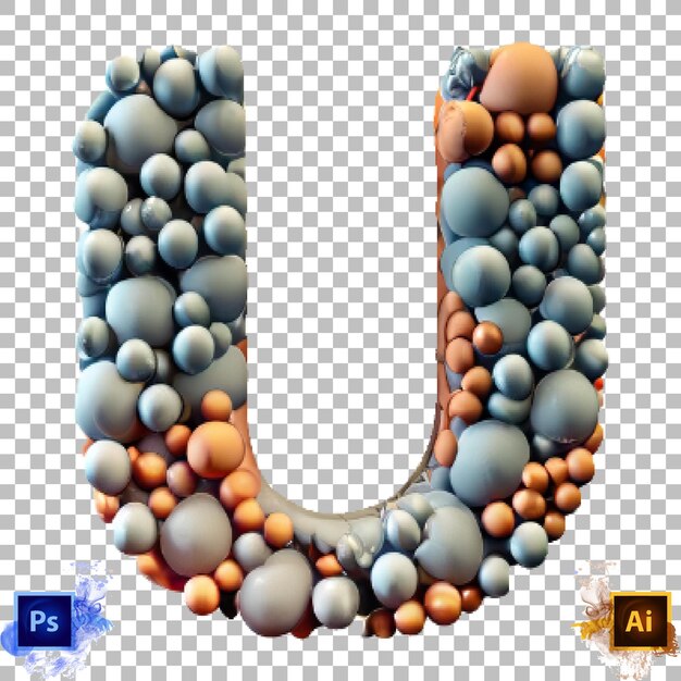 stylish alphabet letter a to z rubber balls letter design