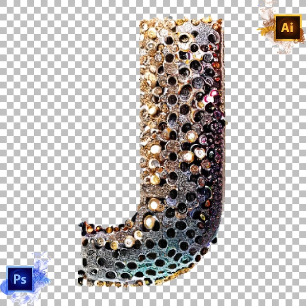 stylish alphabet letter a to z sequins diamond letter design j