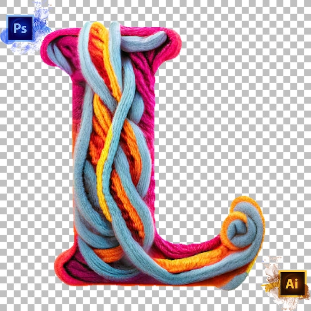 Stylish Alphabet Letter A to Z wool yarn felt red pink orange yellow Letter design L