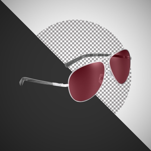 Stylish Aviator Sunglasses with Red Lenses and Silver Frame