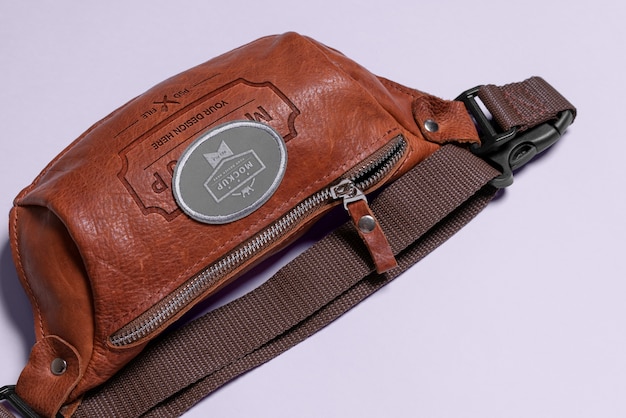 PSD stylish bag with patch mockup