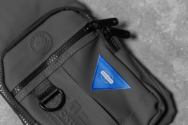 PSD stylish bag with patch mockup