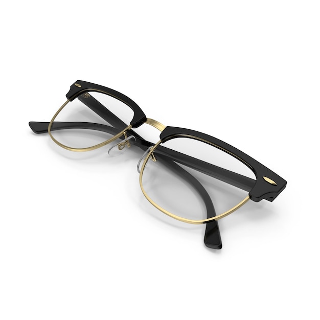 stylish black and gold retro eyeglasses
