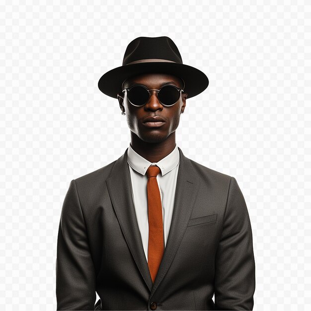 Stylish black man isolated on transparent background