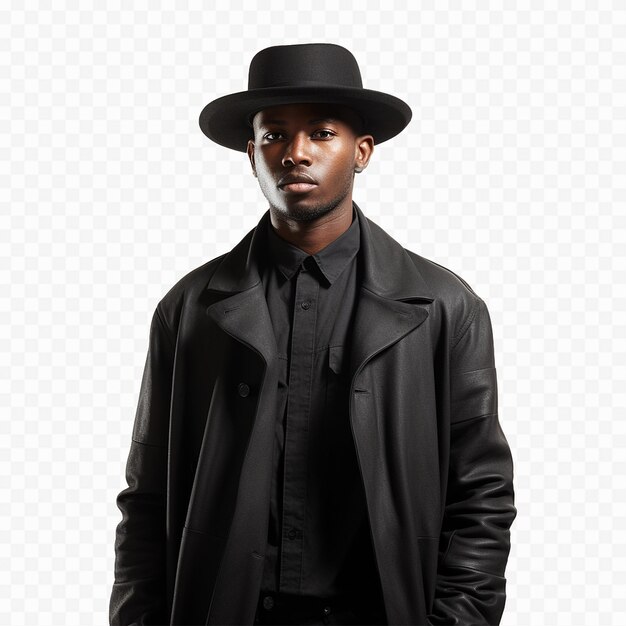 PSD stylish black man isolated on transparent background