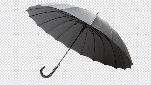 a stylish black umbrella with a curved handle perfect for fashionable protection against rain and sunlight