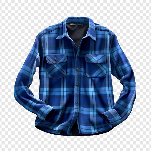 PSD 透明な背景に隔離された男性用のスタイリッシュな青いカートのシャツ