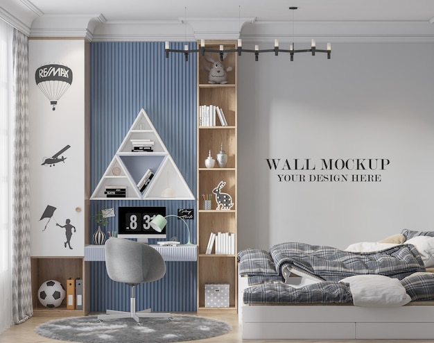 PSD stylish child room wall template for your textures