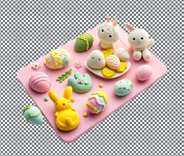 PSD stylish e colorful easter themed silicone baking mat isolato su sfondo trasparente