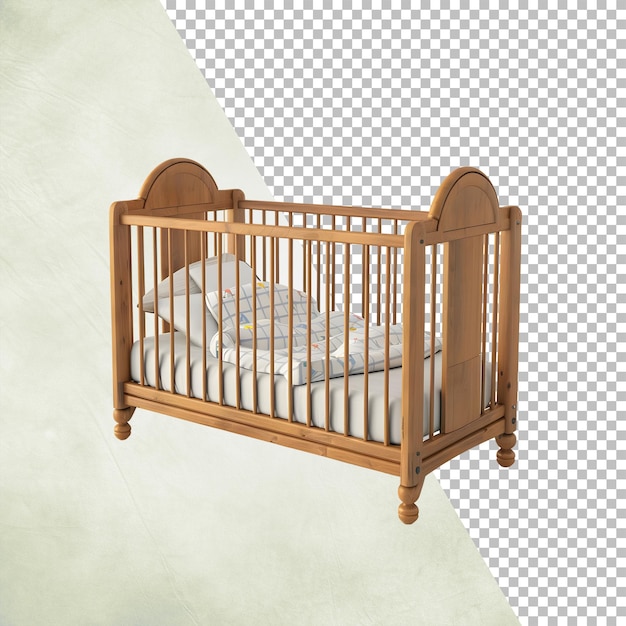 PSD stylish crib infant bed isolated on transparent background png