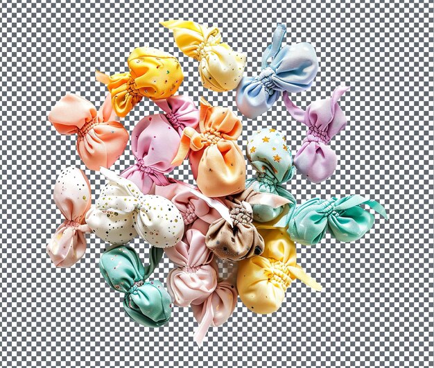 PSD stylish easter egg shaped hair scrunchies isolated on transparent background