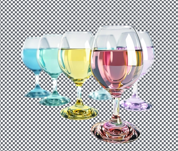 PSD stylish easter egg shaped wine glass markers isolated on transparent background