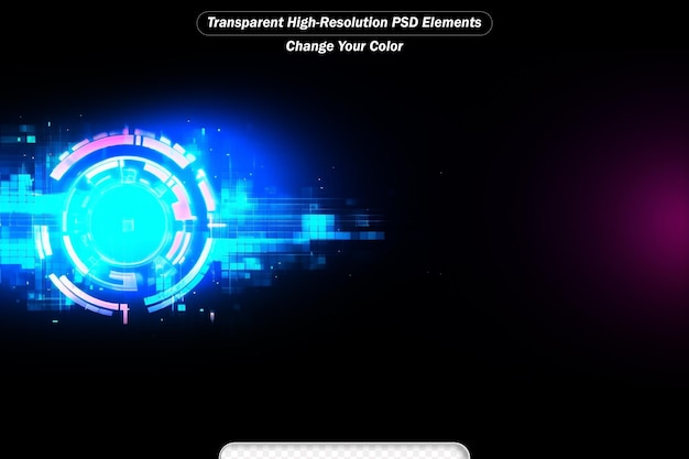 PSD stylish fantasy high tech technology background bright blurry waves