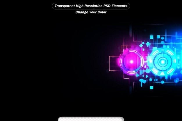 PSD stylish fantasy high tech technology background bright blurry waves