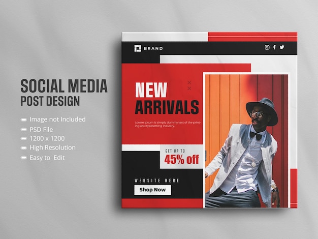 PSD stylish fashion sale square social media sale banner