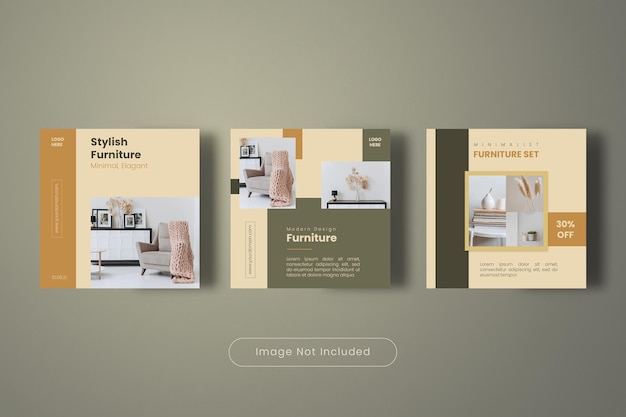 Stylish Furniture Instagram Post Banner Template Collection