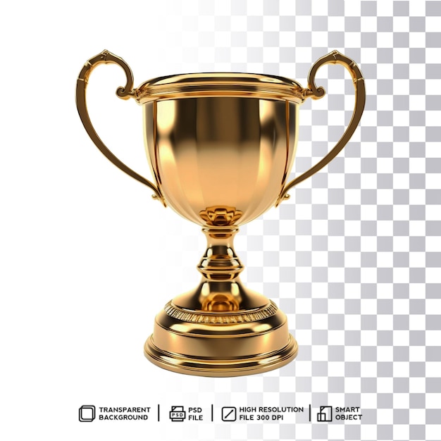 PSD elegante golden shiny trophy design su sfondo isolato