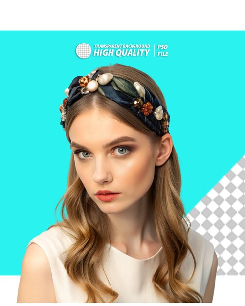 PSD stylish headband transparent background