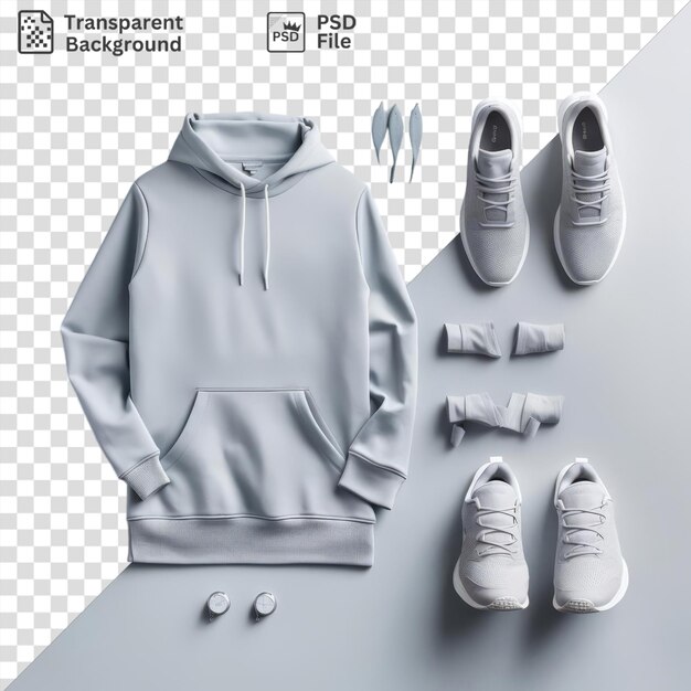 PSD stylish hoodie flat lay object isolato su sfondo trasparente