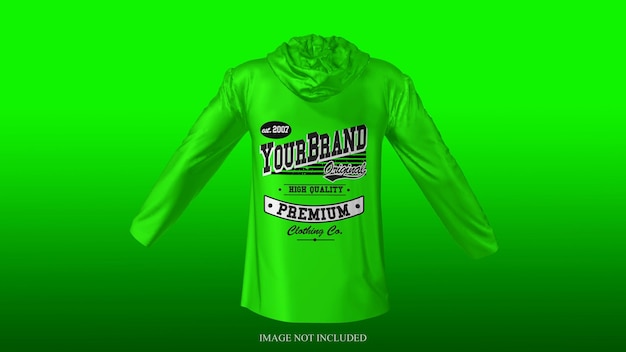 PSD stylish hoodie mockup sweater on colored background with front and back view added space for design