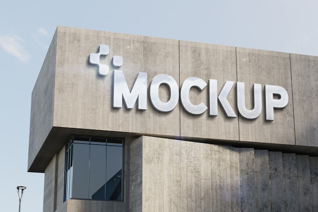stylish logo mockup on concrete wall