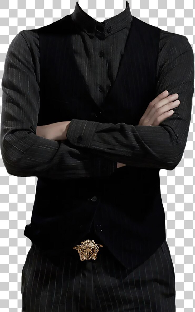 PSD stylish man in black suit