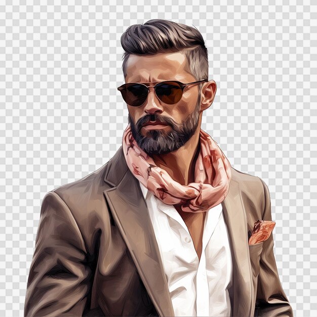 PSD stylish man isolated on transparent background