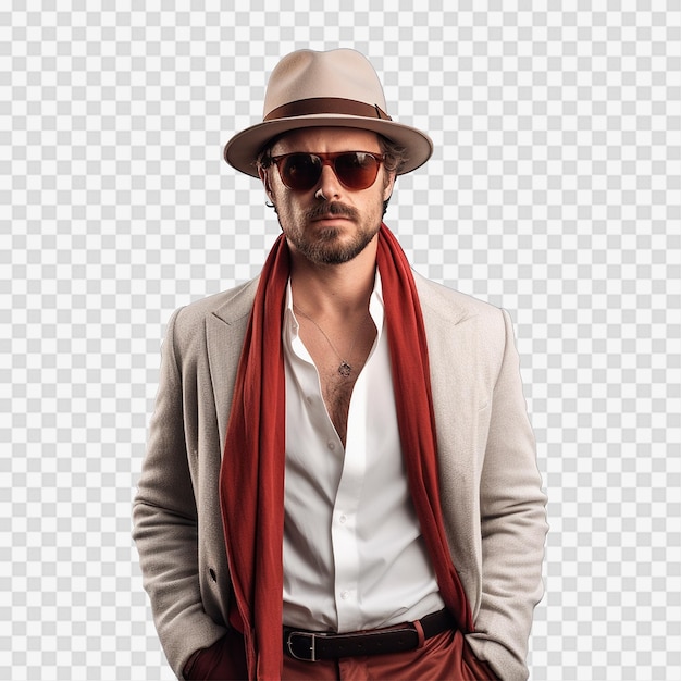 PSD stylish man isolated on transparent background