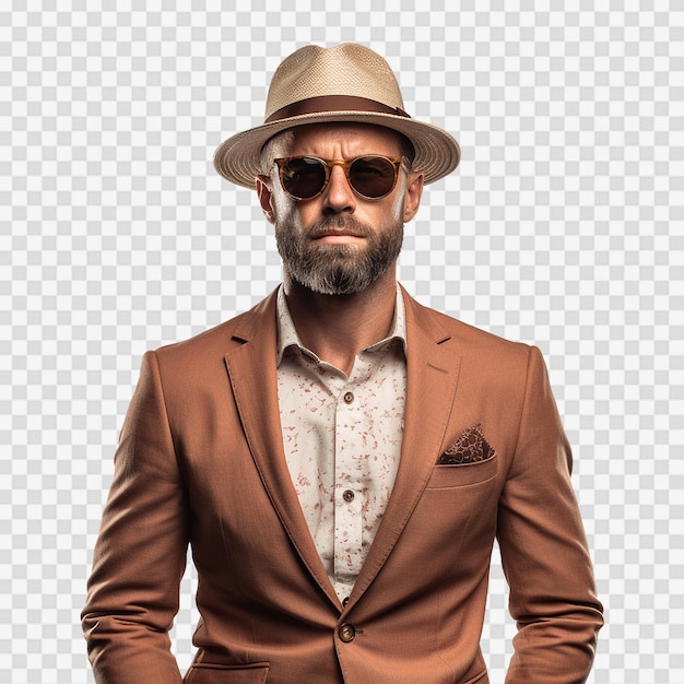 PSD stylish man isolated on transparent background