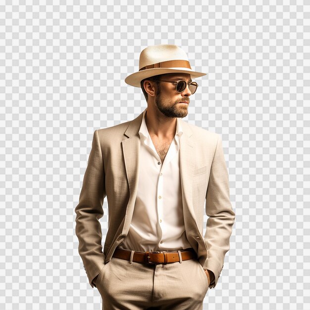 PSD stylish man isolated on transparent background