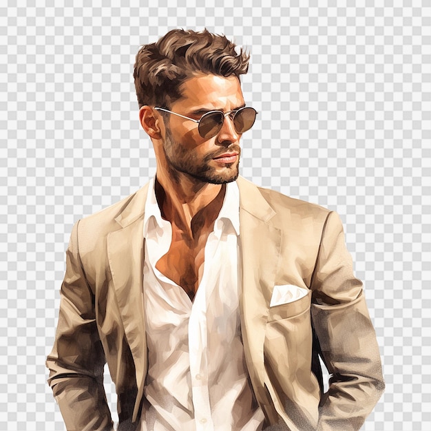 PSD stylish man isolated on transparent background