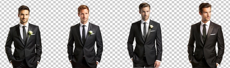 PSD stylish men in formal suits showcasing elegance and sophistication