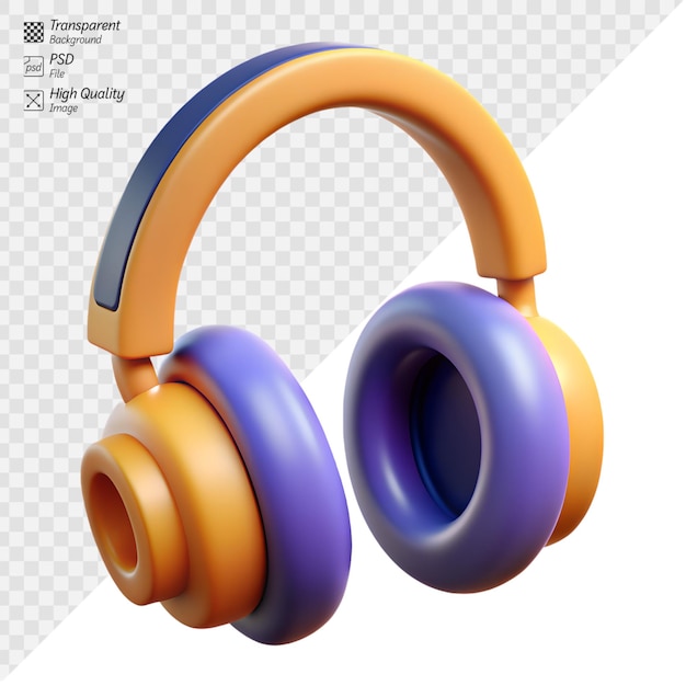 PSD stylish modern wireless headphones on a transparent background