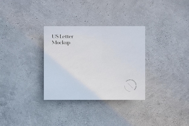 Stylish paper mockup scene with shadow overlay