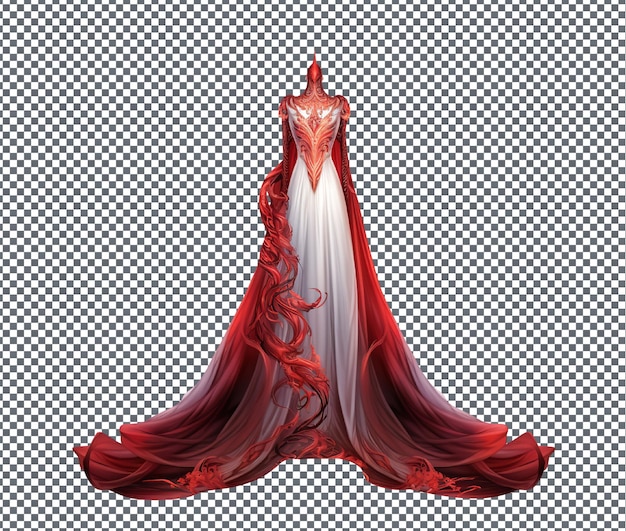 stylish phoenix and dragon embroidered wedding cape isolated on transparent background
