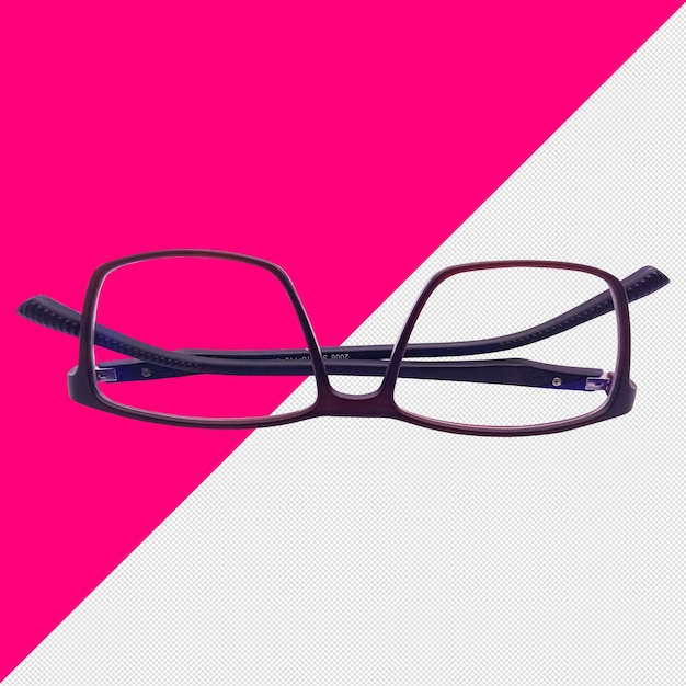 Stylish Purple Eyeglasses on a Pink and White Backdrop