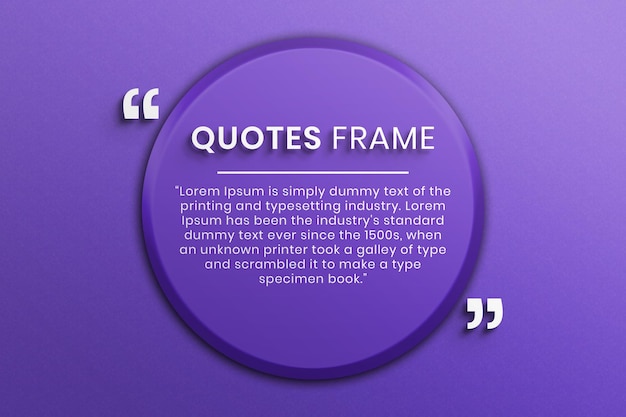 PSD stylish quotes frame design