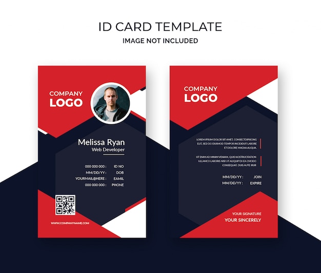 PSD stylish red id card design template