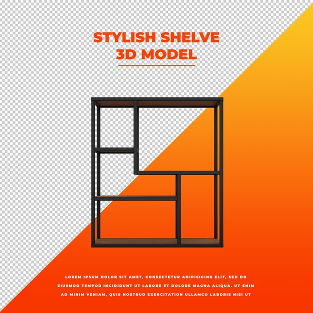 PSD stylish shelve isolated 3d model