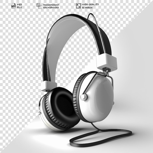 PSD スタイリッシュなシルバーdjヘッドホン 3dイラスト