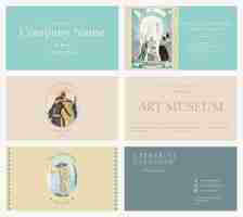 PSD stylish templates psd for vintage style business cards, remix from artworks by george barbier