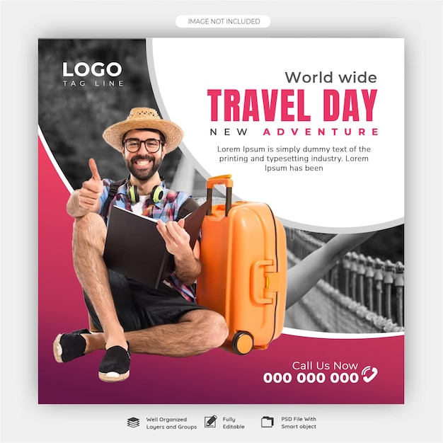 Stylish Travel and tourism horizontal banner or facebook post