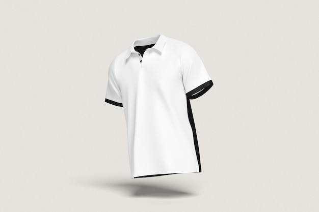 stylish twotone polo shirt mockup on a plain background