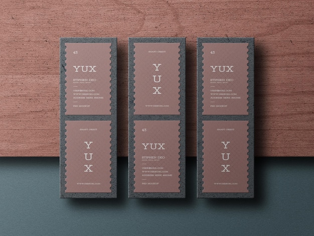 PSD stylish vertical business card mockup